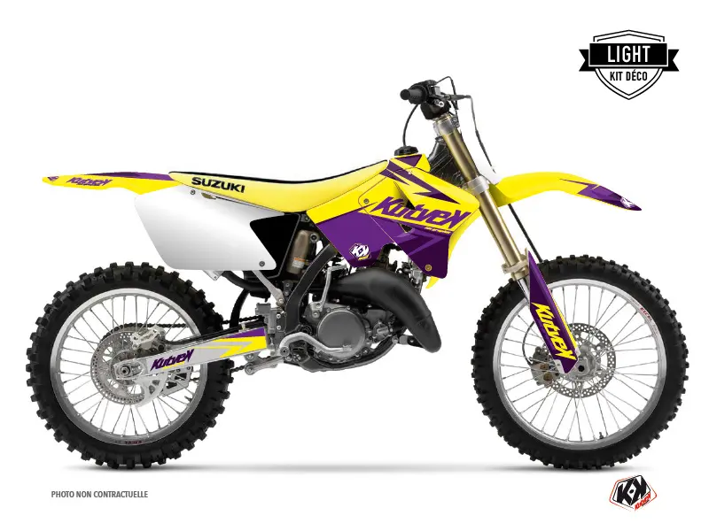 Suzuki 250 RM motocross plastic kit yellow purple Light