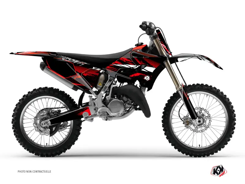 Kit déco moto-cross Techno Yamaha 125 YZ rouge KUTVEK