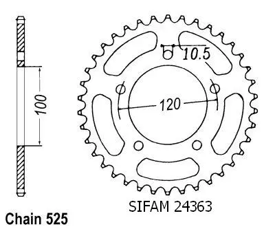 Ozubené kolo Sl 1000 Falco 1999-2000 - 525 - 41 Zubů - Podobné JTR702