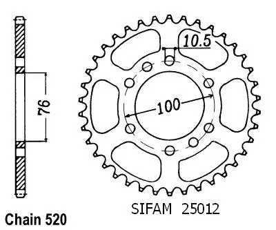 Pastorek Sifam GN 400 LT 1980-1982 520 37 zubů JTR1825