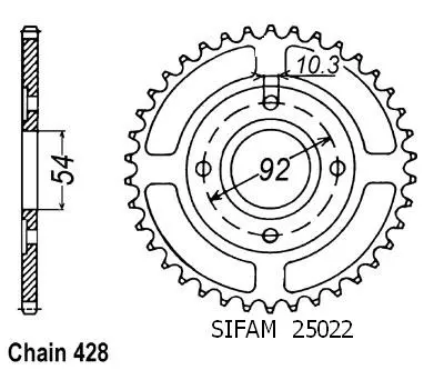 Rd 125 Lc2 1985-1988 Tzr 125 1987-1993 Sprocket - 428 - 45 Tooth - Similar to JTR835