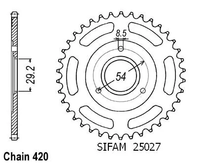 Sifam Z 50 Monkey 1980-1985 420 35톱니 스프로킷