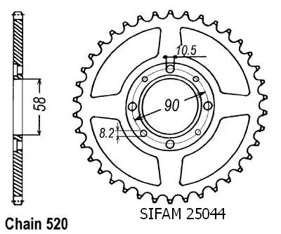 Sifam 스프로킷 520 30톱니 CM 250 cc 1982-1985 JTR279