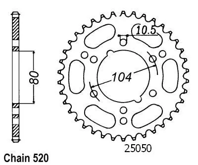 تروس (كراون) Sifam لـ Kawasaki Z750 2004 - 520 - 43 سن JTR1478