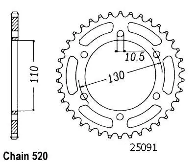 시팜 Gpz 500 Ex/S 1994-2000용 - 520 - 41톱니 - JTR486 유사 스프로킷