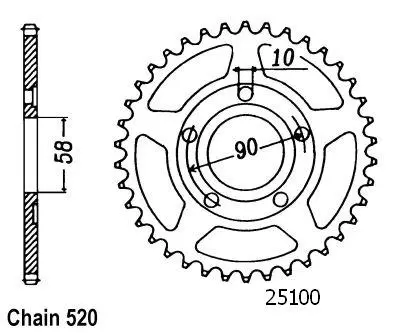 Sifam hammasratas NSR 125 1990-1998 520 36 hammast JTR604
