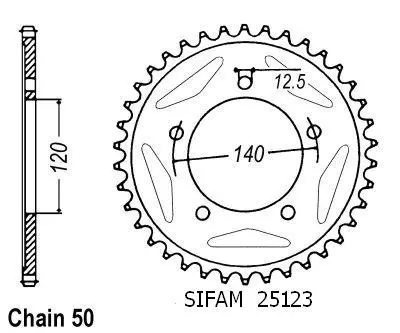 Sifam GSX 1400 2002-2006 530 42T 스프로킷 JTR1797