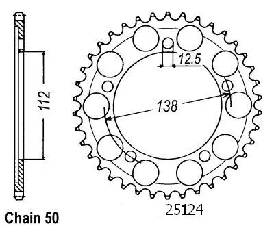 Bakhjulskugg Sifam CBR 1100 XX 1997-1999 530 48 tänder JTR302