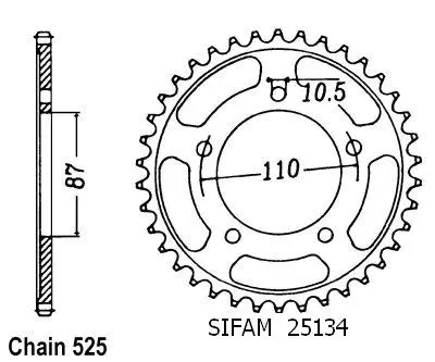 Kugghjul Sifam GSF 400 Bandit 1993-1996 525 46 tänder JTR807