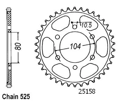 Pastorek Sifam ZX-6R Ninja 1998-1999 525 40 zubů JTR1489