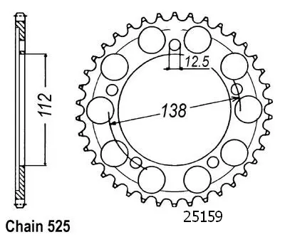 Kjededrev Sifam 525 - 42 tenner CBR 900 RR 1996-1999 / CB 600 Hornet 1997-2001 JTR1304