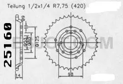 Couronne Sifam Derbi Senda/Fenix 1996 420 50 dents JTR2035