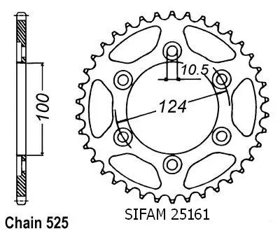 Зъбно колело Sifam Ducati 916 S4 Monster 525 37 зъба JTR745