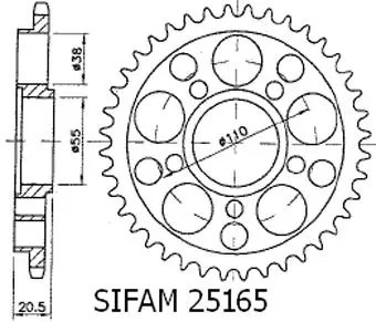 Coronă Ducati 916/996 Strada 5 Găuri FĂRĂ Suport Butuc - 525 - 36 Dinți - Similar JTR752