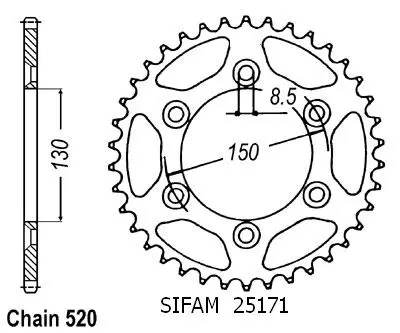 ایلومینیم سپروکٹ Yamaha 125/250/400 Yz/Wr 99 07 - 520 - 45 دانت - JTA245 کے مشابہ
