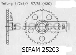 Pastorek Sifam Rieju 50 Rs1 Evolution 420 44 zubů JTR8334