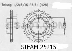 Sifam Kædehjul MZ 125 Super Motard 428 49 tænder