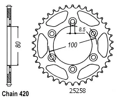 Couronne Sifam Rieju 50 Spike 2006 420 52 dents JTR1076