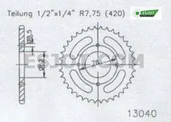 Pastorek Sifam Suzuki LT-A 50 2002 - 420 - 37 zubů