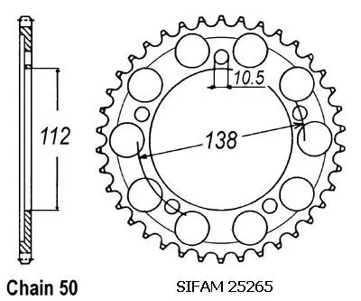 Sifam YZF R6 1999-2002 530 48T 스프로킷 JTR1871