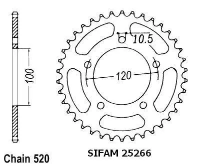 Sifam 520 40T 스프로킷 Aprilia 125 RS 2006 JTR703