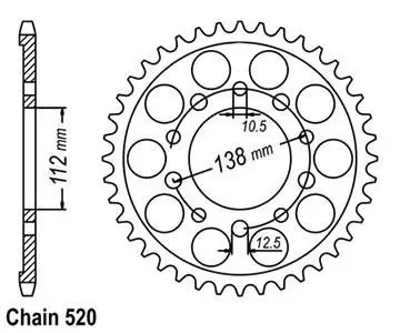 Couronne Racing Acier Yzf 600 R6 1998-2002 - 520 - 39 Dents - Similaire JTA1303