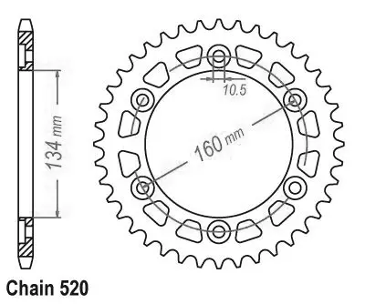Couronne Racing Alu CBR600/1000 RR 2003-2004 45 dents Sifam JTA1308