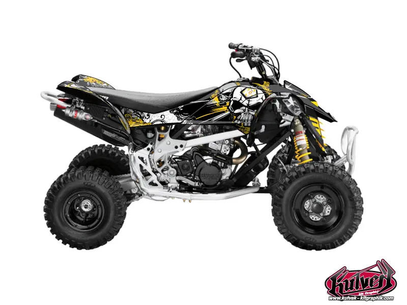 Kit Déco Quad Trash Can Am DS 450 Noir Jaune (2008-2015)