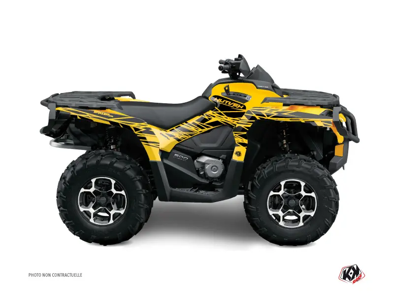Quad Decal Kit Eraser Can-Am Outlander 500-650-800 XTP yellow black (2007-2009)
