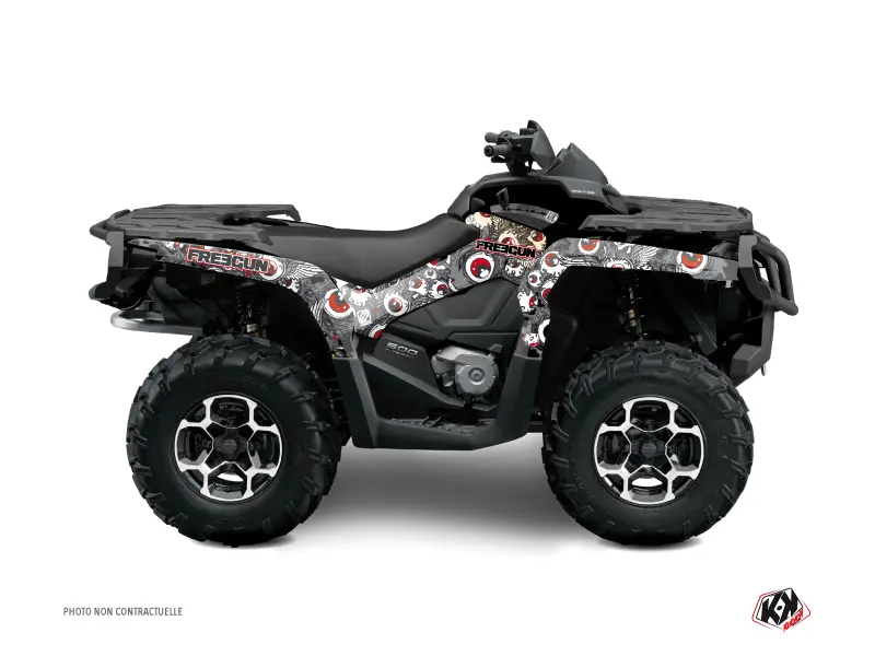 Kit décoration Freegun Eyed Can-Am Outlander 500-650-800 MAX gris rouge (2010-2012)