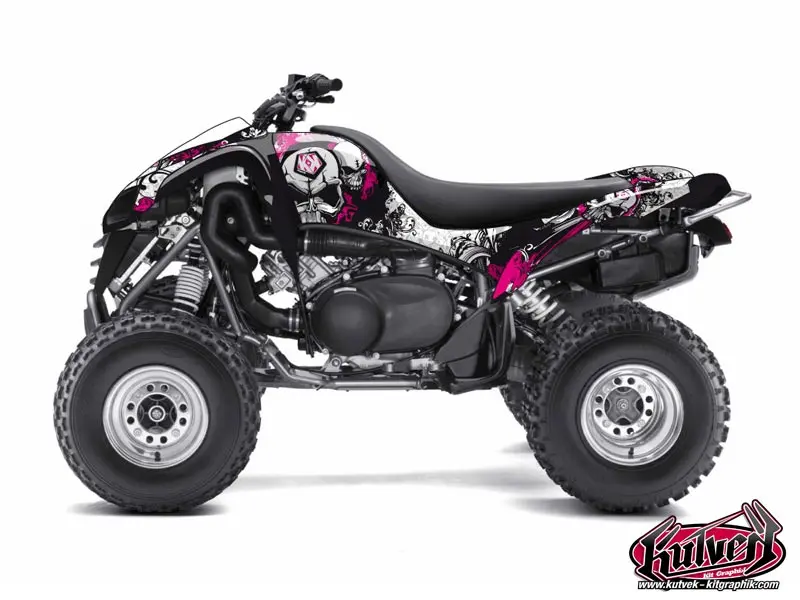 Dekorationskit Quad Trash Kawasaki 700 KFX Svart Rosa (2007-2014)