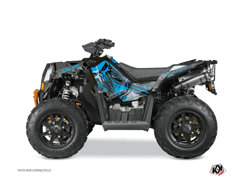 Kit Déco Quad Evil Polaris Scrambler 850-1000 XP Gris Bleu FULL (2015-2019)