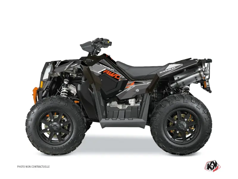 Kit Déco Quad Kutvek Polaris Scrambler 850-1000 XP Noir Orange (2015-2019)