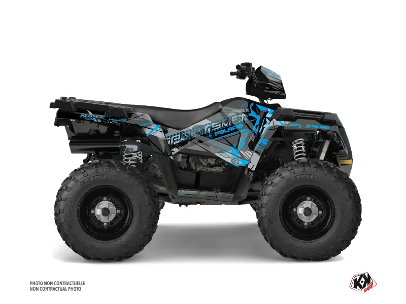 Evil Quad Graphics Kit Polaris 450 Sportsman Grey Blue (2018-2020)