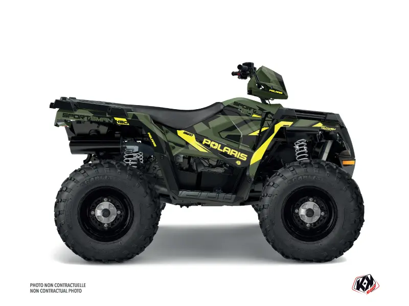 Polaris 450 Sportsman 2018-2020 녹색/노란지 쿼드 데코 키트 KUTVEK
