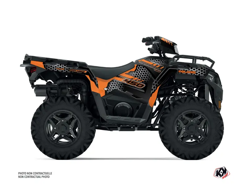 KUTVEK Quad Splinter Polaris 450 Sportsman Black Orange 2021-2023 Graphics Kit
