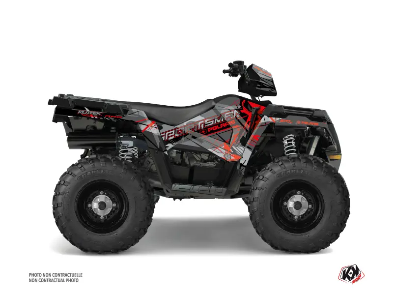 Kit Déco Quad Evil Polaris 570 Sportsman Touring Gris Rouge (2014-2017) KUTVEK