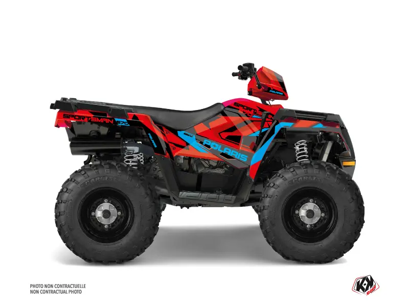 Kit Déco Quad Polaris 570 Sportsman Touring Hidden Rouge Bleu (2014-2017)