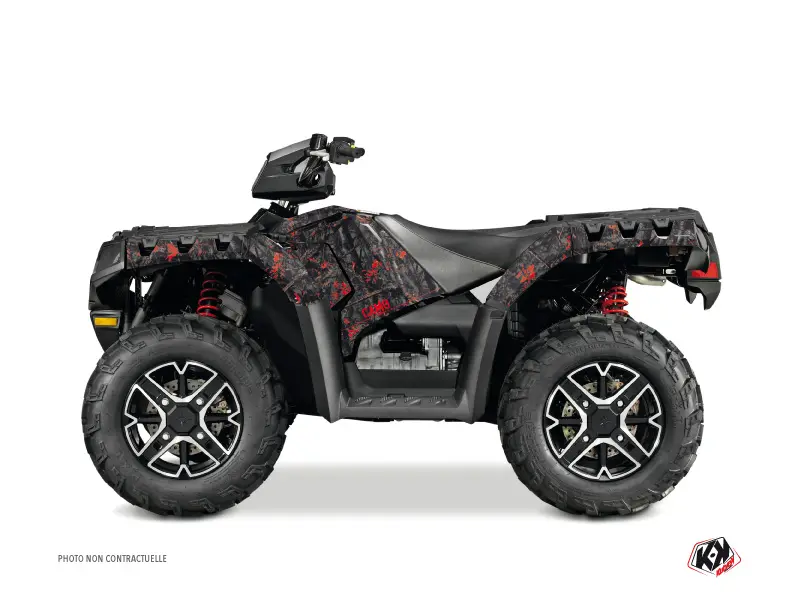 데칼 키트 쿼드 카모 폴라리스 550 스포츠맨 포레스트 블랙 레드 (2010-2012) KUTVEK