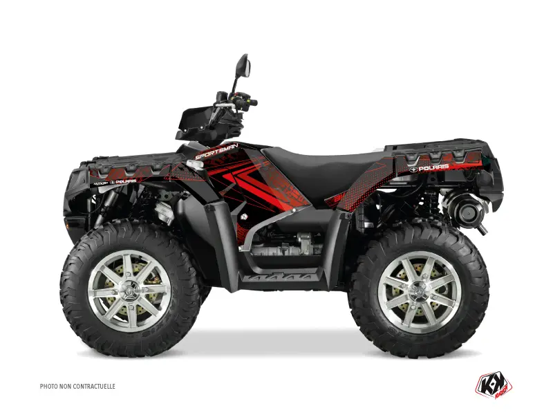 Kit Déco Quad KUTVEK Polaris 550-850-1000 Sportsman Touring Noir Rouge 2013-2016