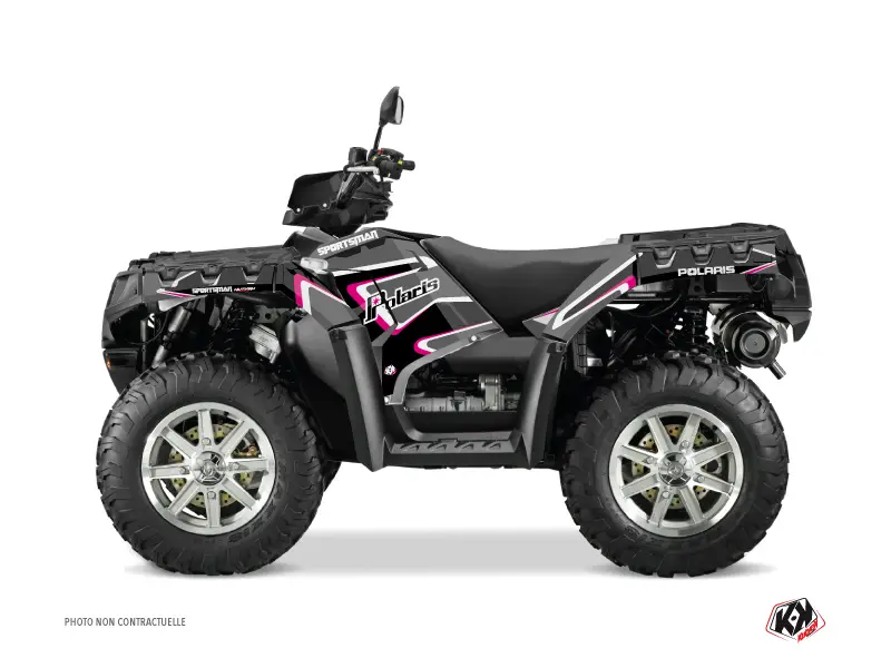 Kit Déco Quad Vintage Polaris 1000 Sportsman Forest Noir Rose (2010-2012) KUTVEK