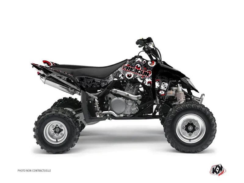 Kit Déco Quad Freegun Eyed Suzuki 450 LTR Gris Rouge (2007-2014) KUTVEK