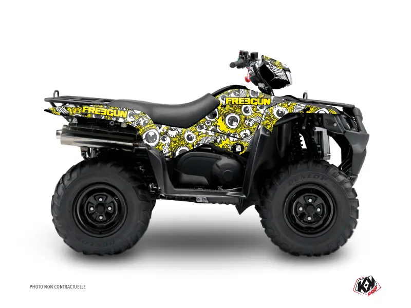 طقم ديكور رباعي Freegun Eyed Suzuki King Quad 750 أصفر (2007-2018) KUTVEK