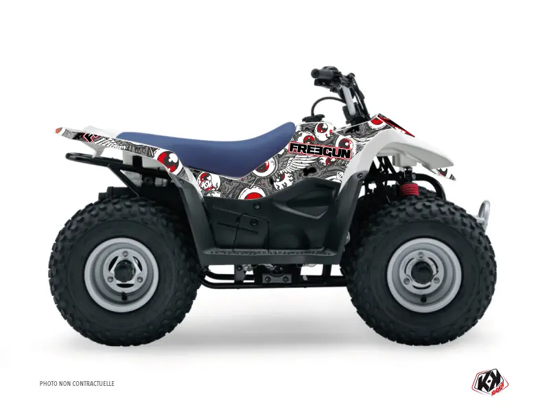 Комплект графики для квадроцикла Freegun Eyed Suzuki LTZ 90 серый красный (2007-2013)