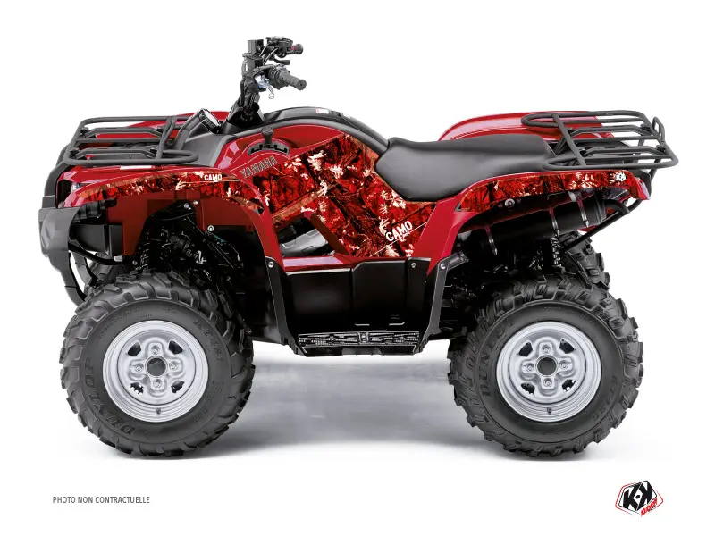 Yamaha 125 Grizzly 레드 카모 쿼드 데칼 키트 KUTVEK (2005-2013)
