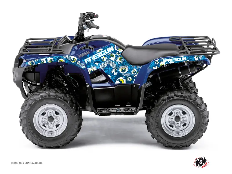 Kutvek Yamaha 125 Grizzly 블루 Freegun Eyed 쿼드 데칼 키트