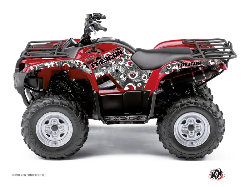 Kit décoratif Freegun Eyed Yamaha 300 Grizzly rouge (2011-2014)