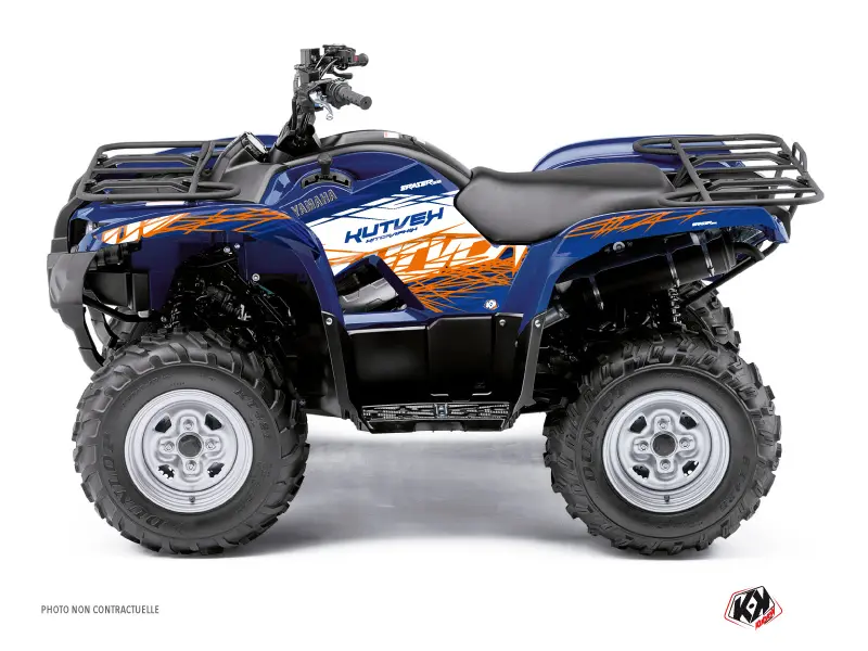 KUTVEK Yamaha 350 Grizzly Blue Orange Eraser Quad Graphics Kit (2006-2018)