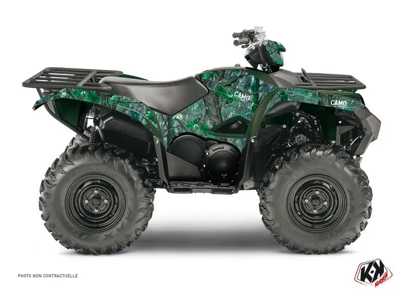 Bộ decal ngụy trang Quad Camo Yamaha Grizzly 700-708 Xanh lá KUTVEK (2016-2021)