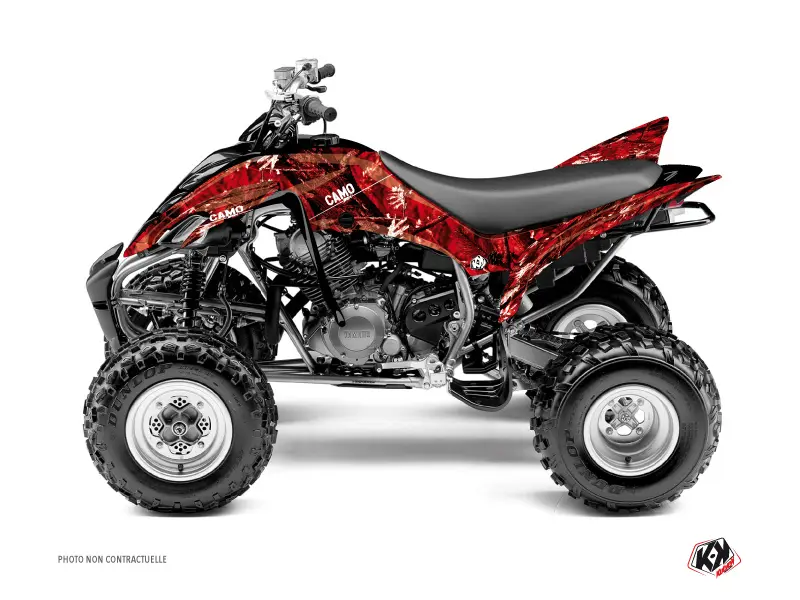 デコキット クワッド カモフラージュ Yamaha 350 Raptor レッド KUTVEK (2005-2015)